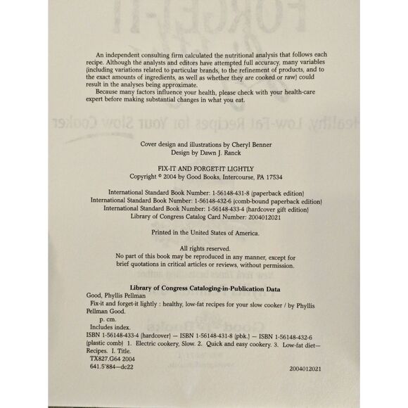 Fix-It and Forget-It Lightly: Healthy, Low-Fat Recipes for Your Slow Cooker 2004 - Picture 3 of 5